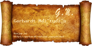 Gerhardt Mátyás névjegykártya